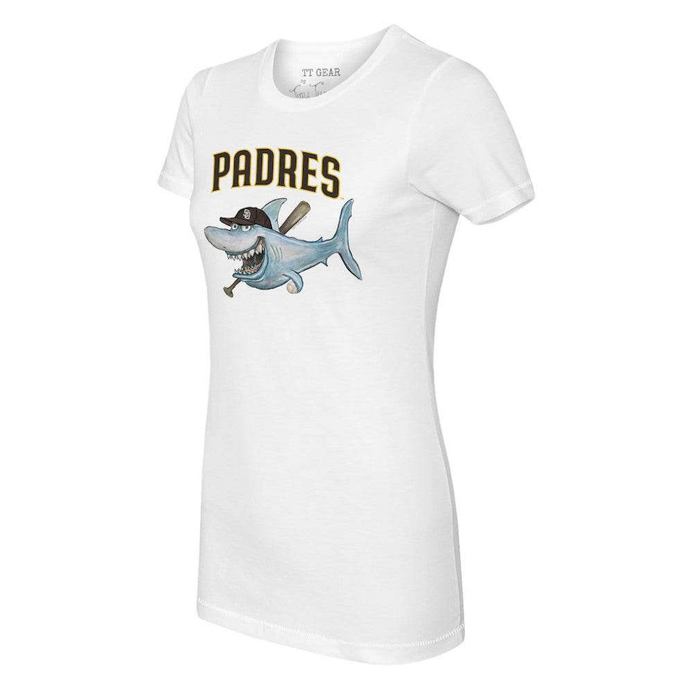 San Diego Padres Tiny Turnip Women's Shark Logo T-Shirt - White T-shirts