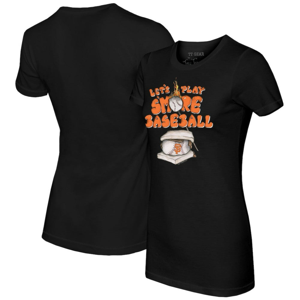 San Francisco Giants Tiny Turnip Women's Smores T-Shirt - Black T-shirts