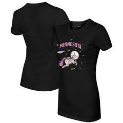 Minnesota Twins Tiny Turnip Women's Space Unicorn T-Shirt - Black T-shirts