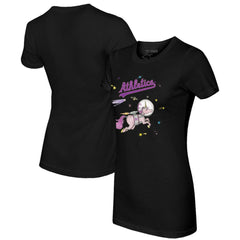 Athletics Tiny Turnip Women's Space Unicorn T-Shirt - Black T-shirts
