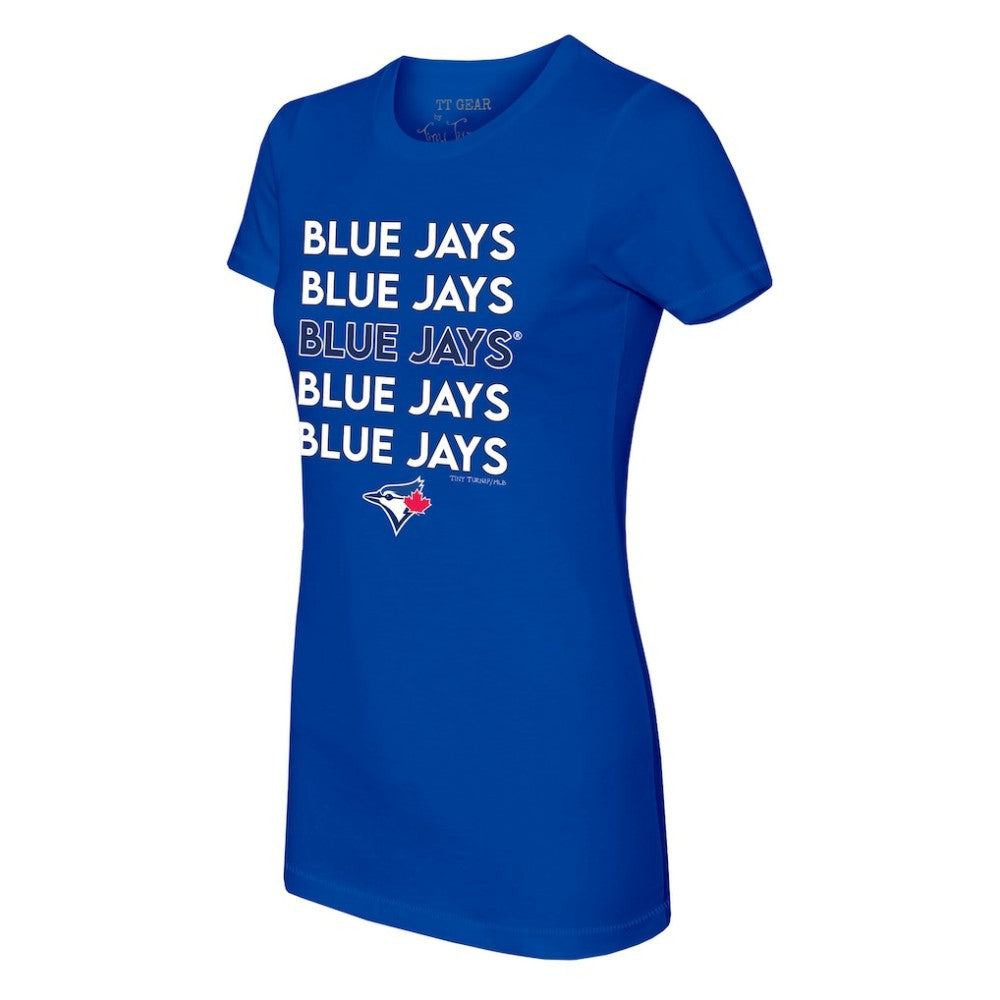 Toronto Blue Jays Tiny Turnip Women's Stacked T-Shirt - Royal T-shirts