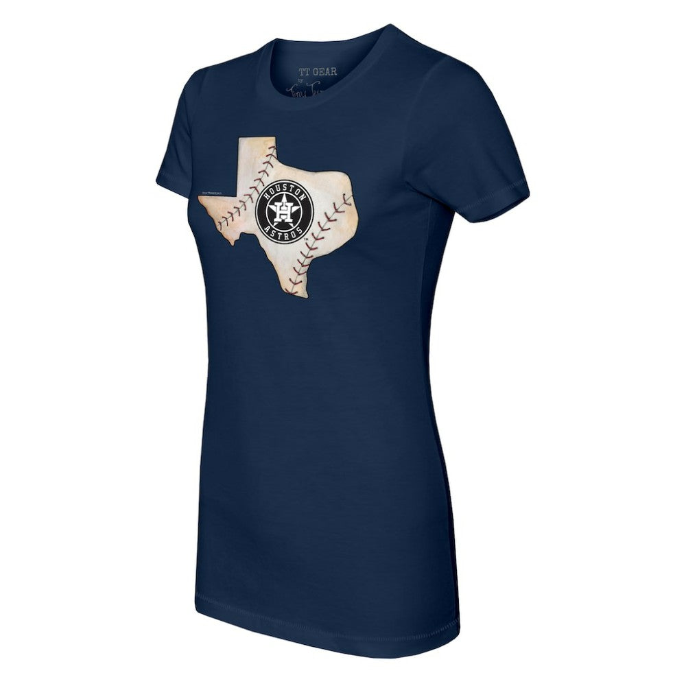 Houston Astros Tiny Turnip Women's State Outline T-Shirt - Navy T-shirts