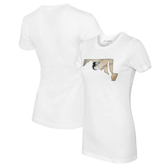 Baltimore Orioles Tiny Turnip Women's State Outline T-Shirt - White T-shirts