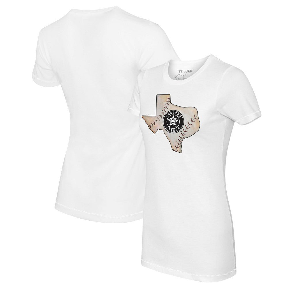 Houston Astros Tiny Turnip Women's State Outline T-Shirt - White T-shirts