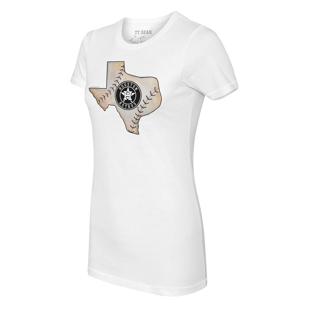 Houston Astros Tiny Turnip Women's State Outline T-Shirt - White T-shirts
