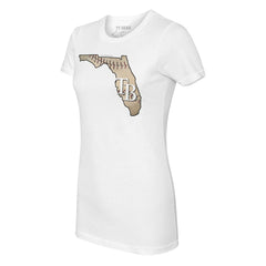 Tampa Bay Rays Tiny Turnip Women's State Outline T-Shirt - White T-shirts