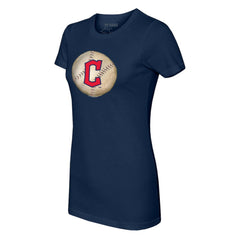 Cleveland Guardians Tiny Turnip Women's Stitched Baseball T-Shirt - Navy T-shirts