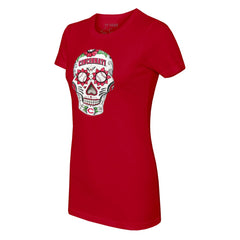 Cincinnati Reds Tiny Turnip Women's Sugar Skull T-Shirt - Red T-shirts