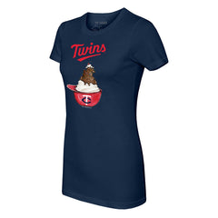 Minnesota Twins Tiny Turnip Women's Sundae Helmet T-Shirt - Navy T-shirts