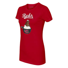 Cincinnati Reds Tiny Turnip Women's Sundae Helmet T-Shirt - Red T-shirts