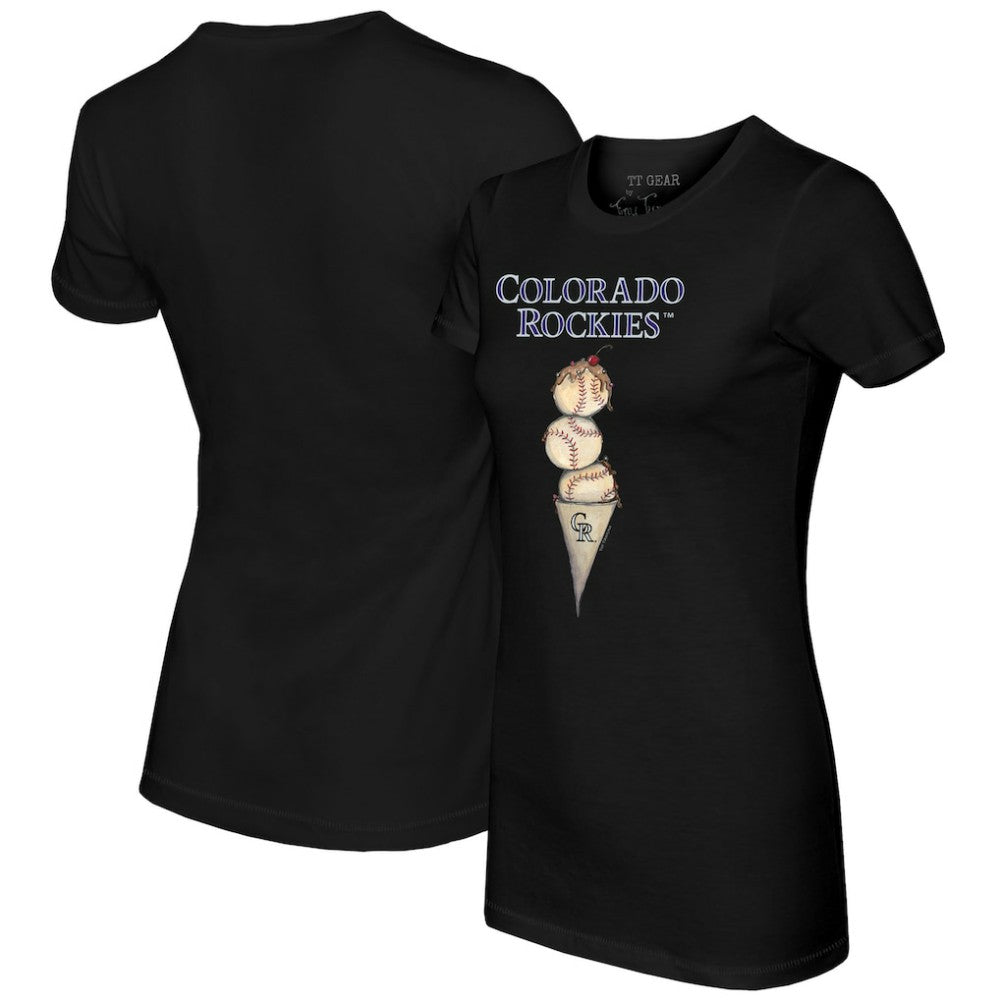 Colorado Rockies Tiny Turnip Women's Triple Scoop T-Shirt - Black T-shirts