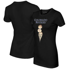 Colorado Rockies Tiny Turnip Women's Triple Scoop T-Shirt - Black T-shirts