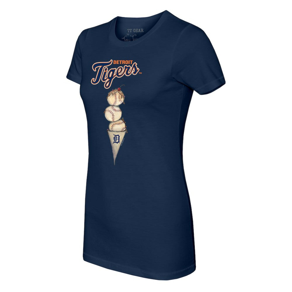 Detroit Tigers Tiny Turnip Women's Triple Scoop T-Shirt - Navy T-shirts