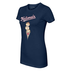 Washington Nationals Tiny Turnip Women's Triple Scoop T-Shirt - Navy T-shirts