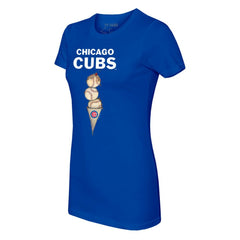 Chicago Cubs Tiny Turnip Women's Triple Scoop T-Shirt - Royal T-shirts