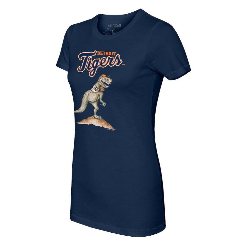 Detroit Tigers Tiny Turnip Women's TT Rex T-Shirt - Navy T-shirts