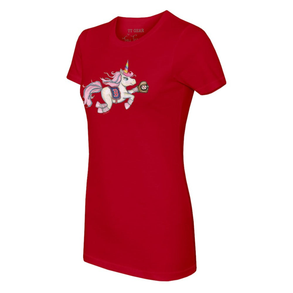 Boston Red Sox Tiny Turnip Women's Unicorn T-Shirt - Red T-shirts