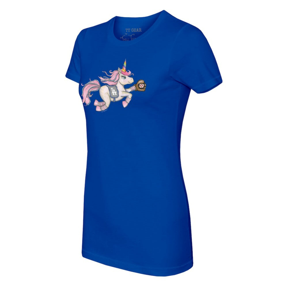 Los Angeles Dodgers Tiny Turnip Women's Unicorn T-Shirt - Royal T-shirts