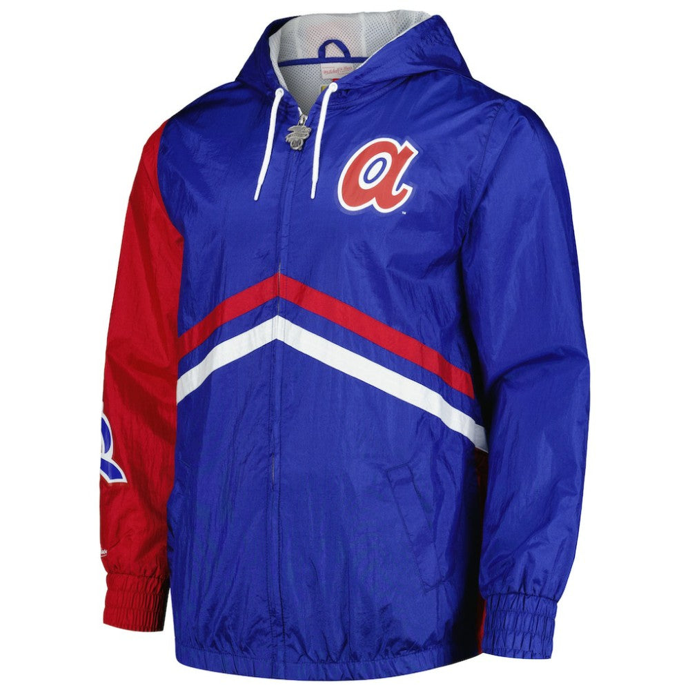 Atlanta Braves Mitchell & Ness Undeniable Full-Zip Hoodie Windbreaker Jacket - Royal Jackets