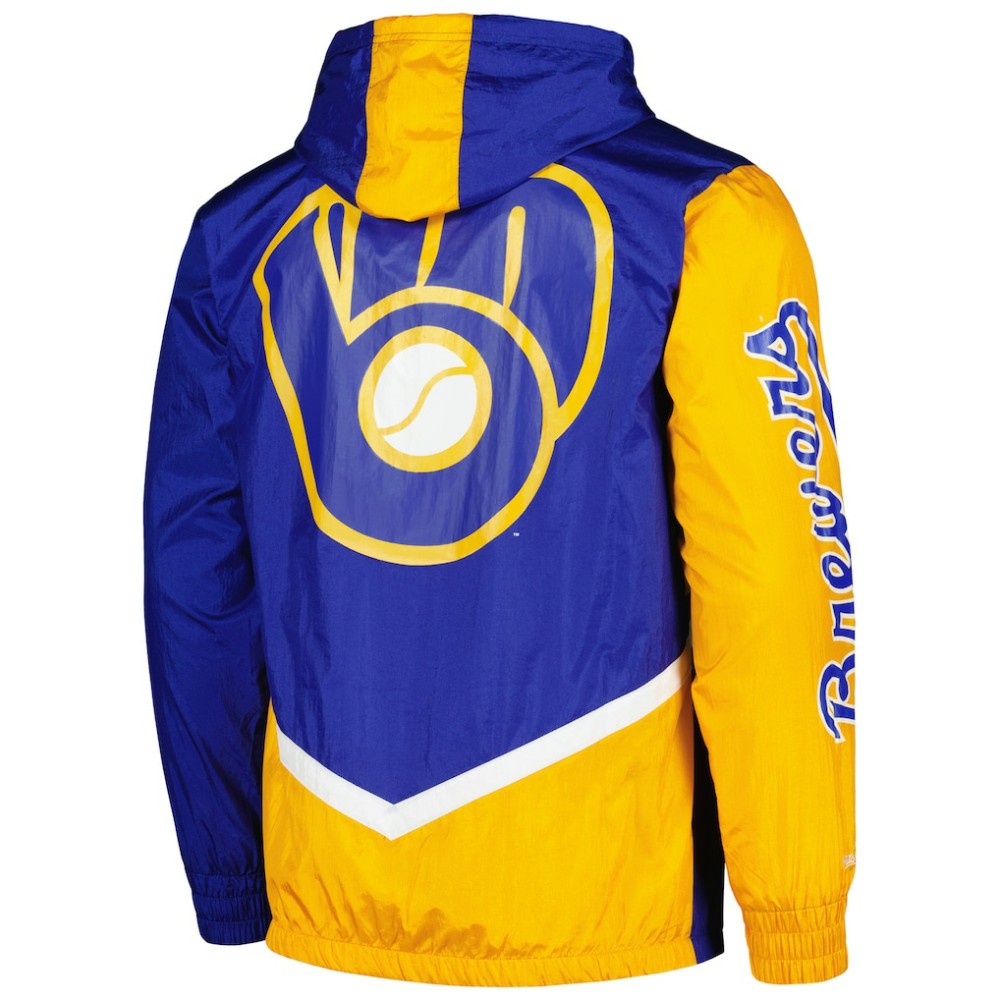 Milwaukee Brewers Mitchell & Ness Undeniable Full-Zip Hoodie Windbreaker Jacket - Royal Jackets