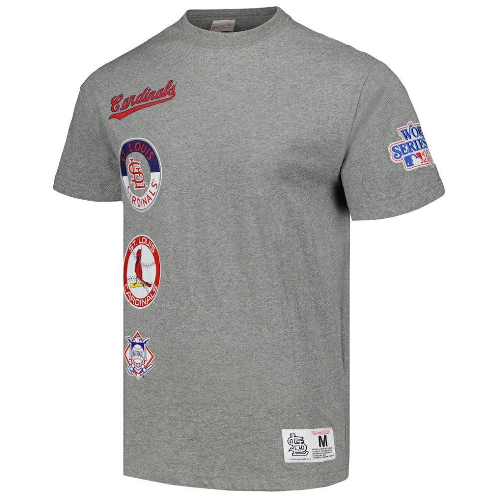 St. Louis Cardinals Mitchell & Ness Cooperstown Collection City Collection T-Shirt - Heather Gray T-shirts