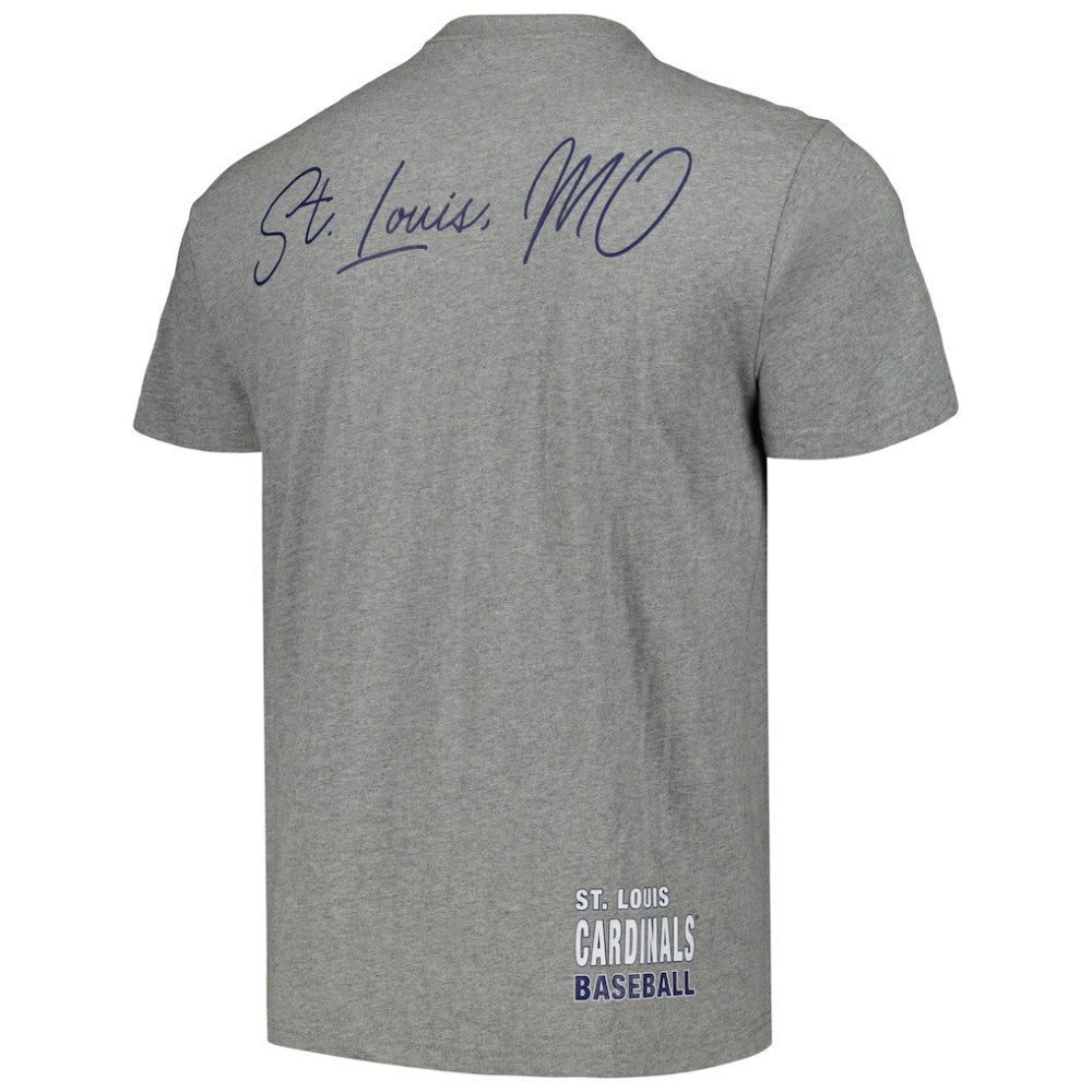 St. Louis Cardinals Mitchell & Ness Cooperstown Collection City Collection T-Shirt - Heather Gray T-shirts