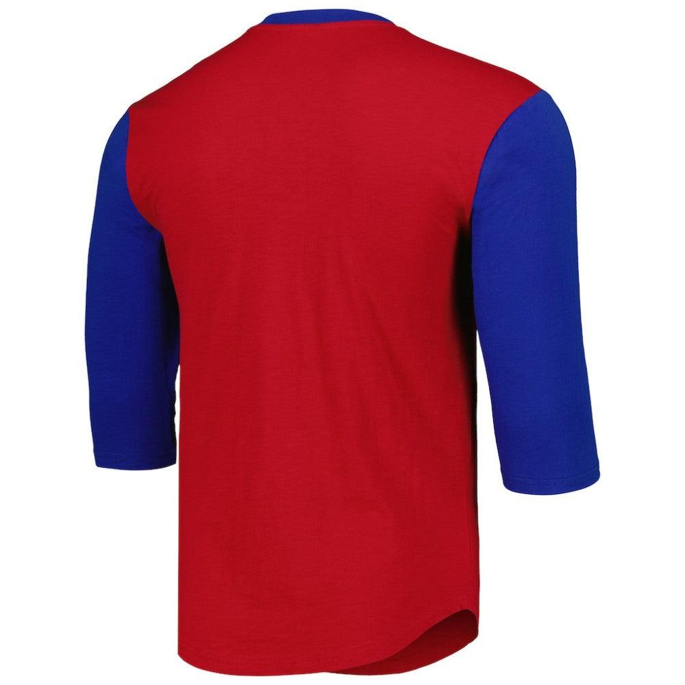 Chicago Cubs Mitchell & Ness Cooperstown Collection Legendary Slub Henley 3/4-Sleeve T-Shirt - Red T-shirts