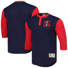 Chicago White Sox Mitchell & Ness Cooperstown Collection Legendary Slub Henley 3/4-Sleeve T-Shirt - Navy T-shirts