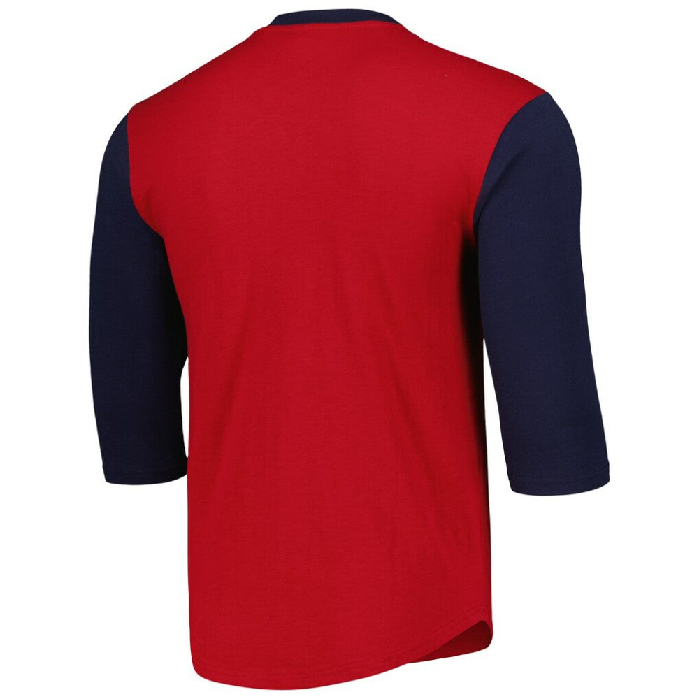 St. Louis Cardinals Mitchell & Ness Cooperstown Collection Legendary Slub Henley 3/4-Sleeve T-Shirt - Red T-shirts