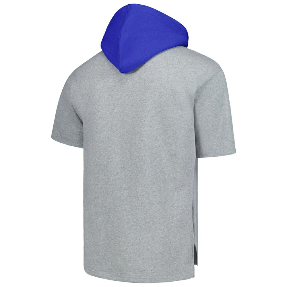 Los Angeles Dodgers Mitchell & Ness Postgame Short Sleeve Pullover Hoodie - Heather Gray Hoodies