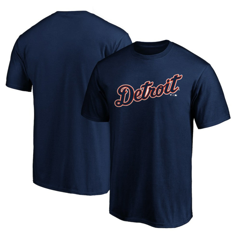 Detroit Tigers Official Team Wordmark T-Shirt - Navy T-shirts