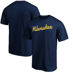 Milwaukee Brewers Official Team Wordmark T-Shirt - Navy T-shirts