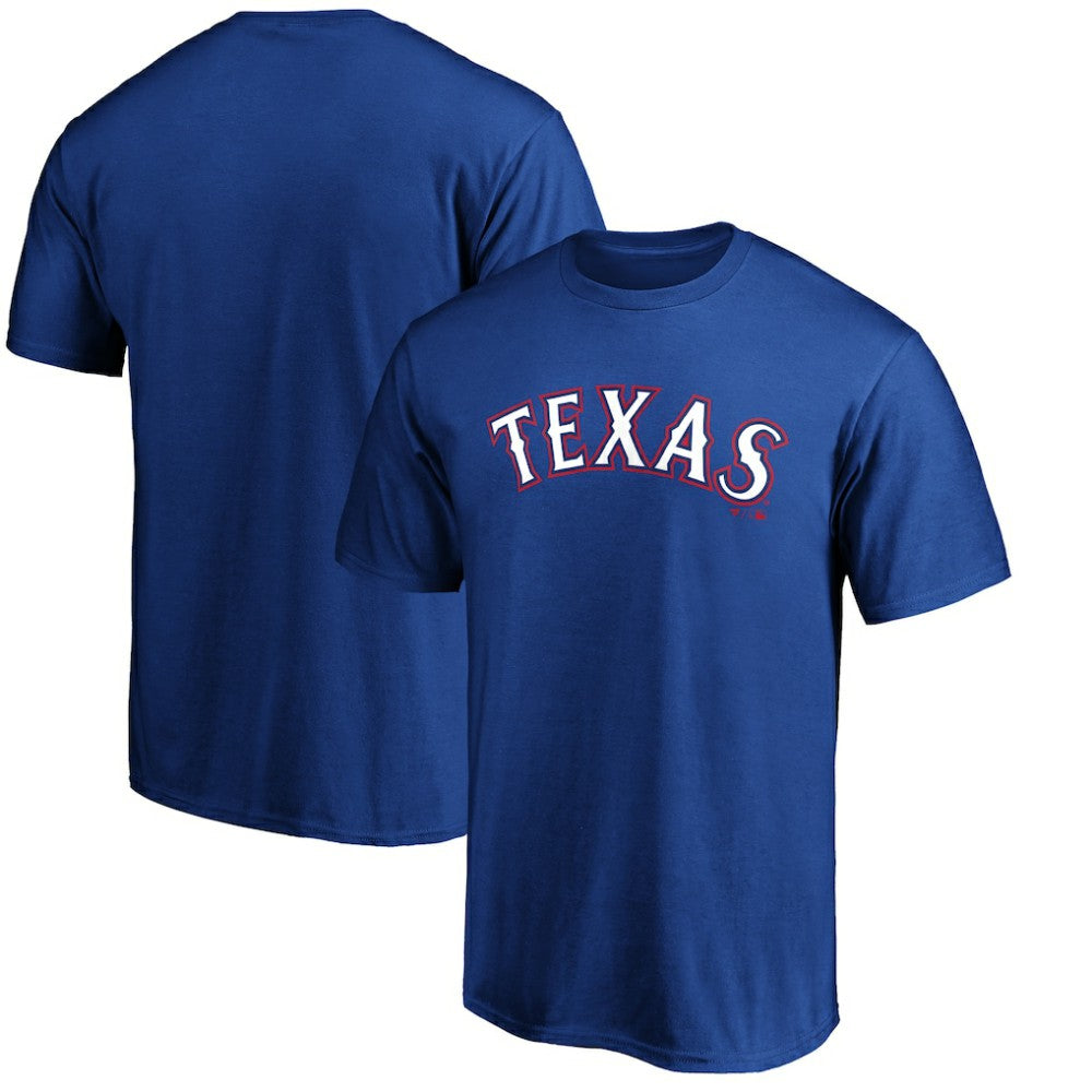 Texas Rangers Official Team Wordmark T-Shirt - Royal T-shirts