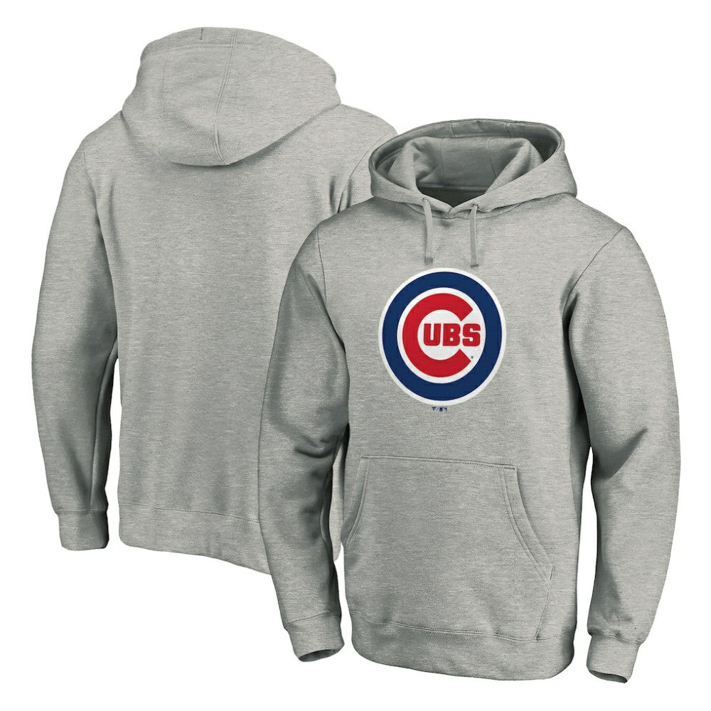 Chicago Cubs Official Team Logo Pullover Hoodie - Gray Hoodies