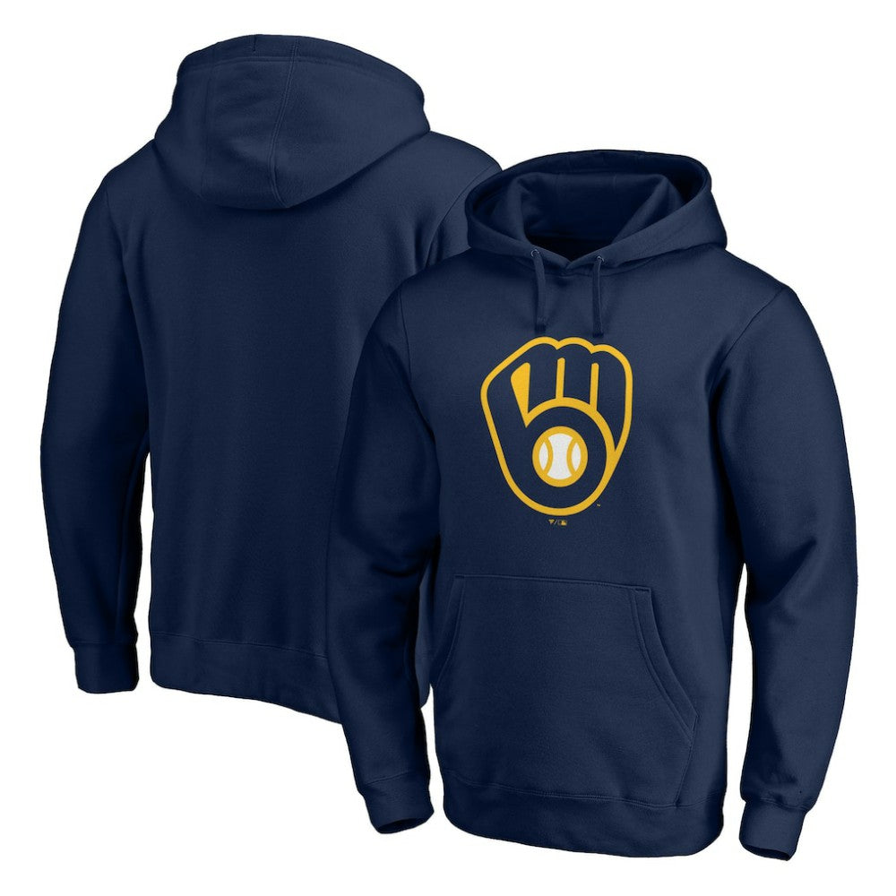 Milwaukee Brewers Official Team Logo Pullover Hoodie - Navy Hoodies