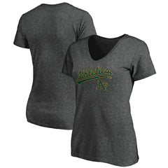 Athletics Women's Core Team Lock Up V-Neck T-Shirt - Charcoal T-shirts