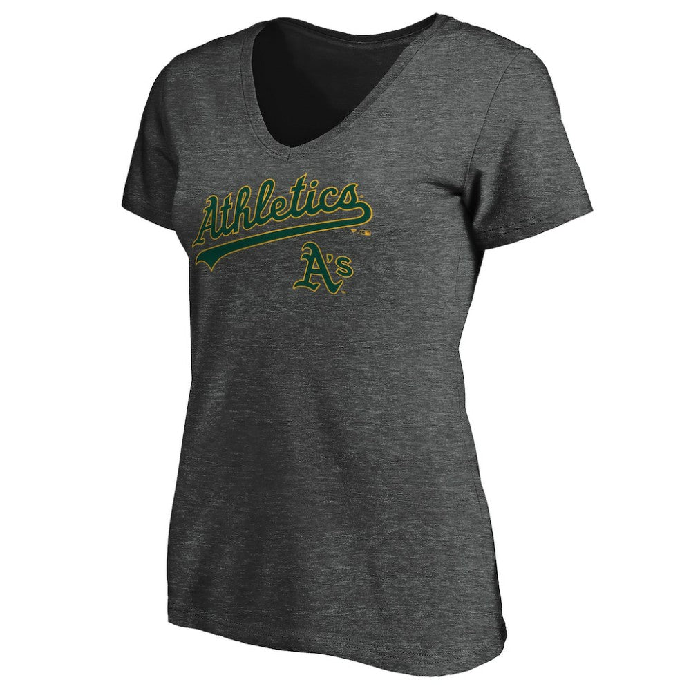 Athletics Women's Core Team Lock Up V-Neck T-Shirt - Charcoal T-shirts