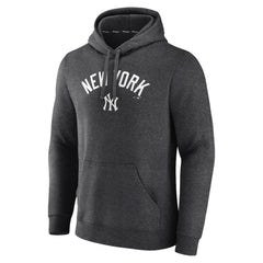 New York Yankees Team Lock Up Wordmark Pullover Hoodie - Charcoal Hoodies