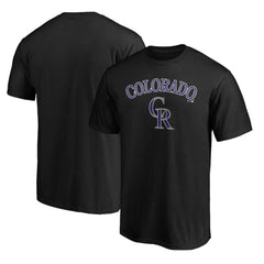 Colorado Rockies Team Lock Up Wordmark T-Shirt - Black T-shirts