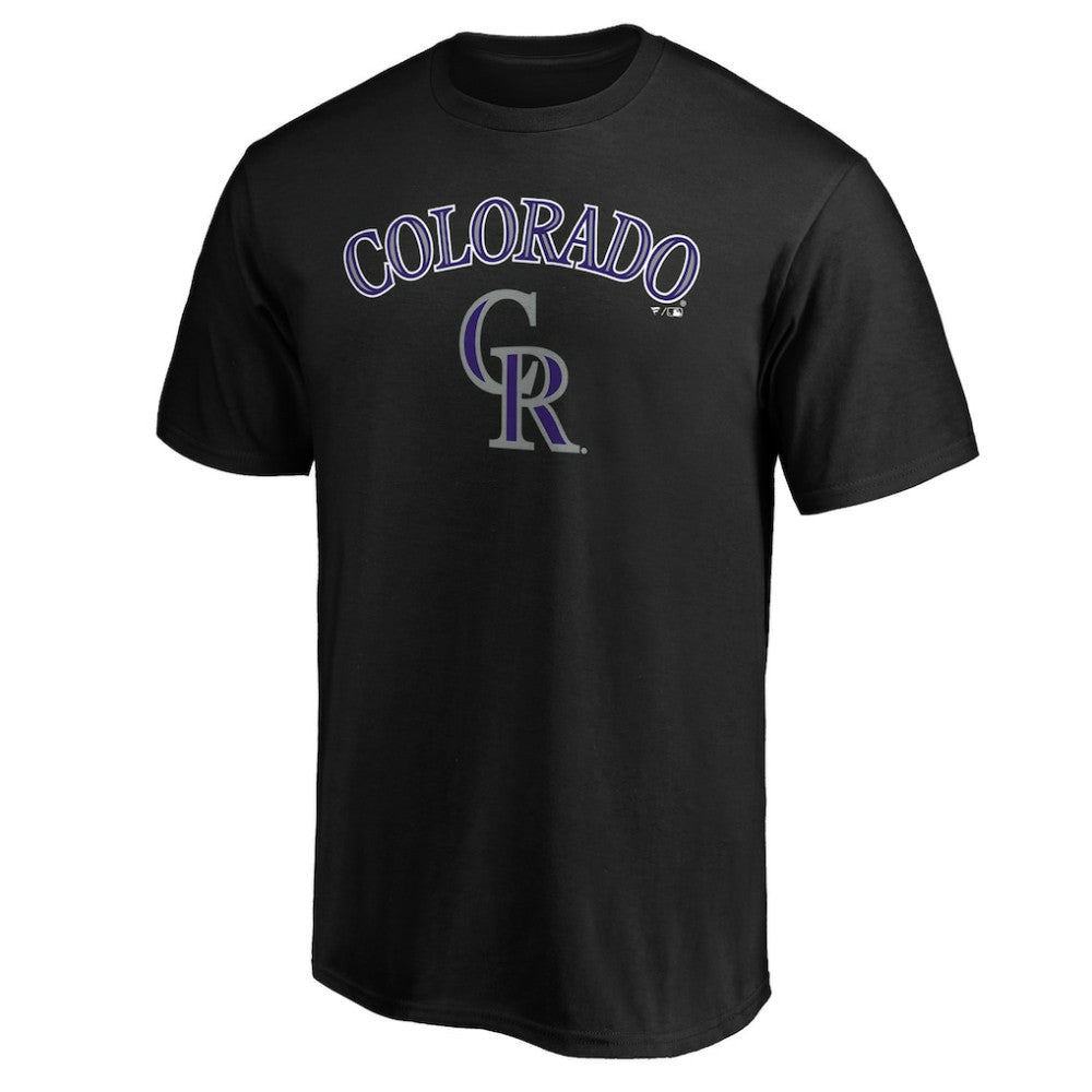Colorado Rockies Team Lock Up Wordmark T-Shirt - Black T-shirts