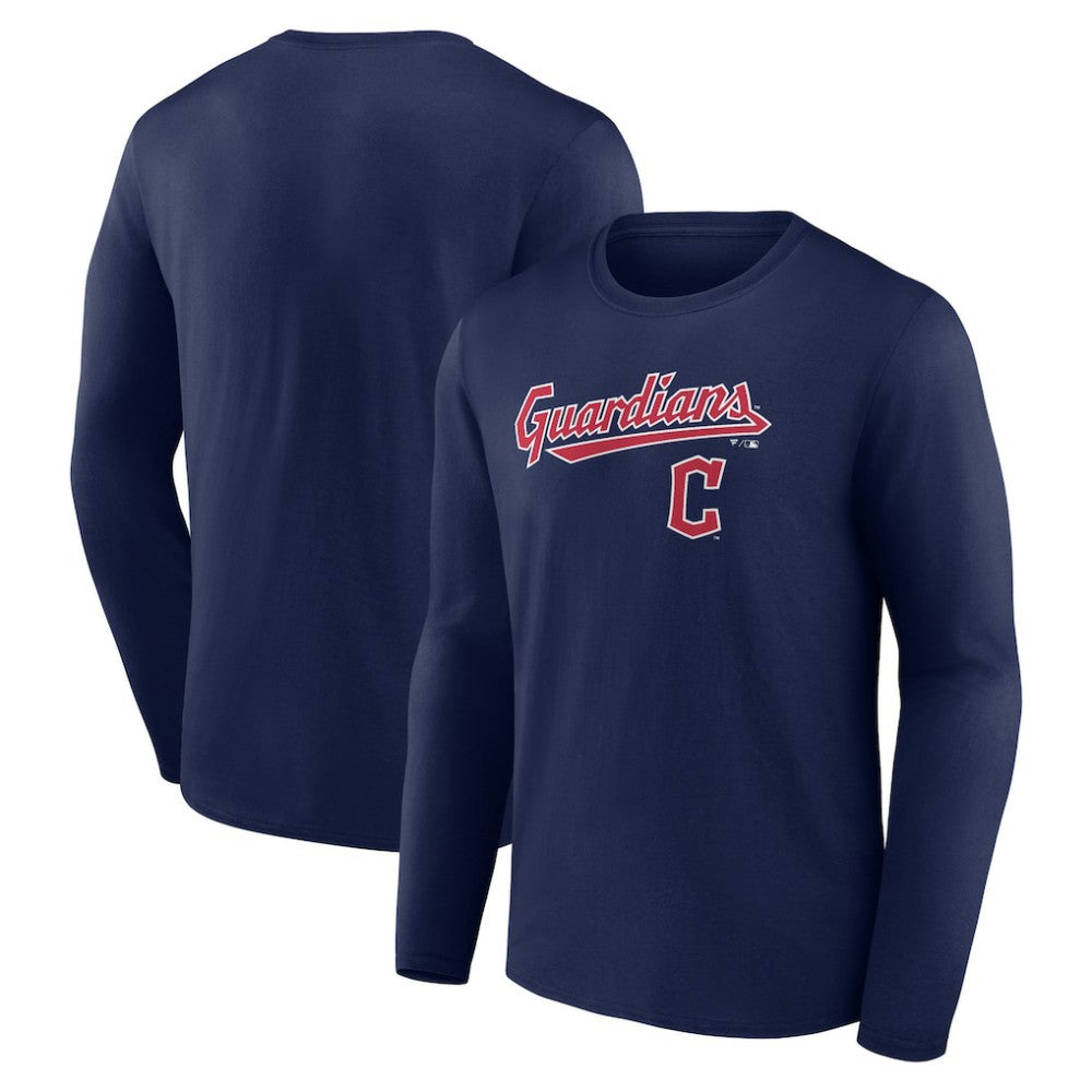 Cleveland Guardians Team Lock Up Long Sleeve T-Shirt - Navy T-shirts