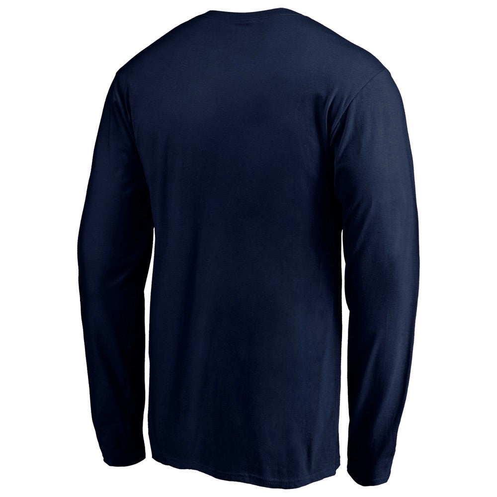 Milwaukee Brewers Team Lock Up Wordmark Long Sleeve T-Shirt - Navy T-shirts