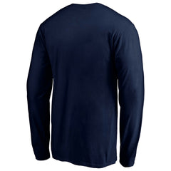 Milwaukee Brewers Team Lock Up Wordmark Long Sleeve T-Shirt - Navy T-shirts