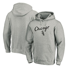 Chicago White Sox Team Lock Up Wordmark Pullover Hoodie - Gray Hoodies
