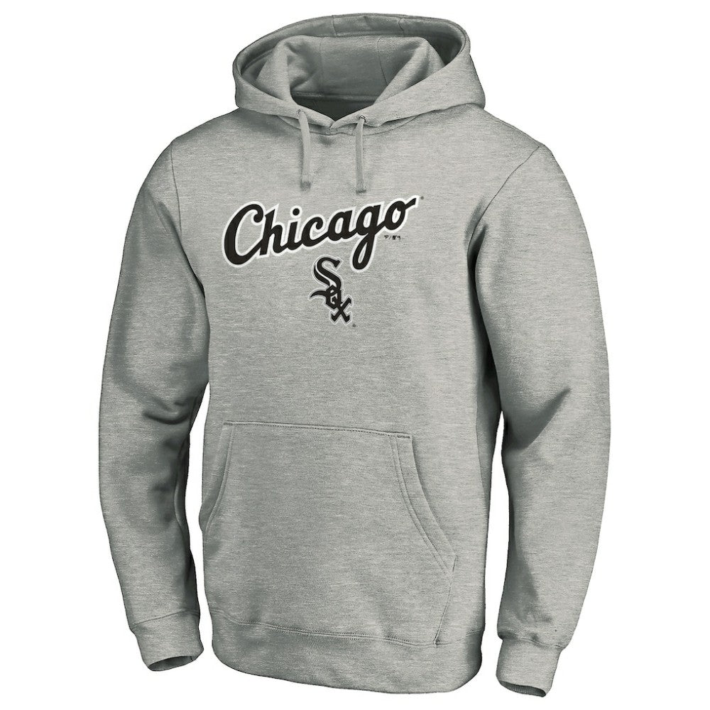 Chicago White Sox Team Lock Up Wordmark Pullover Hoodie - Gray Hoodies