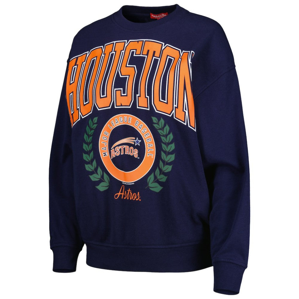Houston Astros Mitchell & Ness Women's Logo Lt 2.0 Pullover Sweatshirt - Navy Pullover