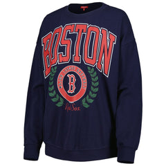 Boston Red Sox Mitchell & Ness Women's Logo Lt 2.0 Pullover Sweatshirt - Navy Pullover