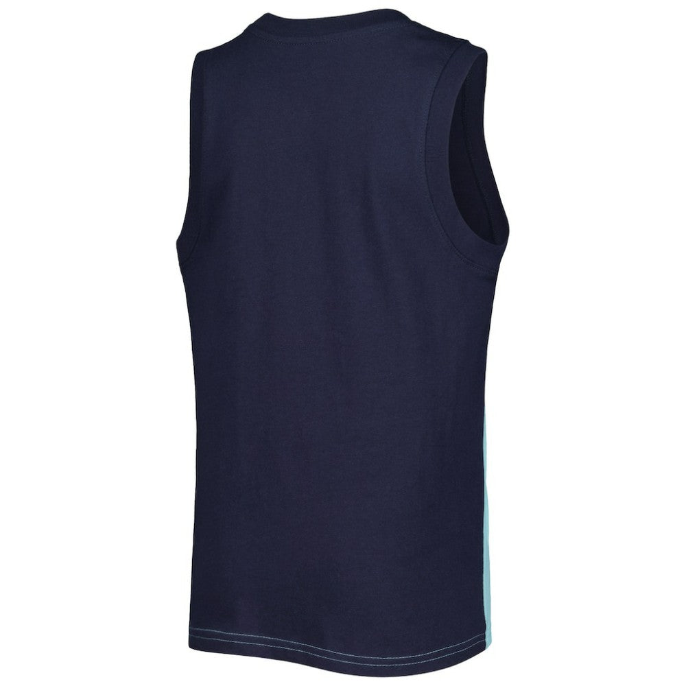 NHL Seattle Kraken Youth Revitalize Tank Top - Light Blue/Dark Sea Blue