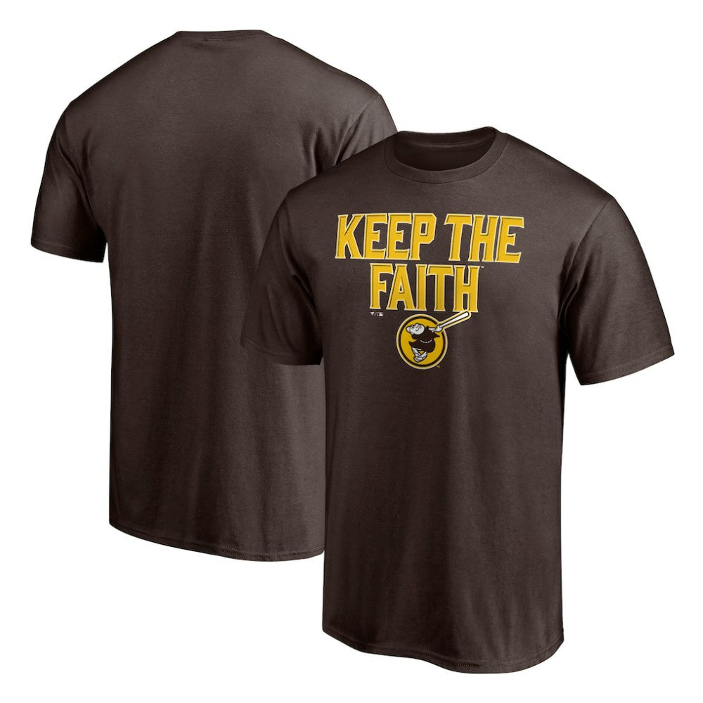San Diego Padres Keep the Faith T-Shirt - Brown T-shirts