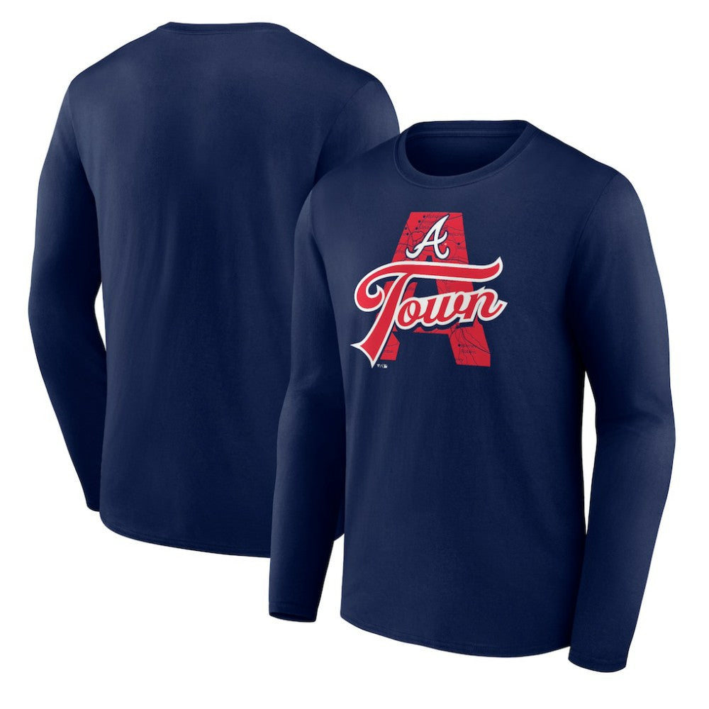 Atlanta Braves Hometown Graphic Long Sleeve T-Shirt - Navy T-shirts